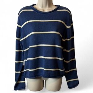 Vintage Christopher & Banks Blue Striped Sweater